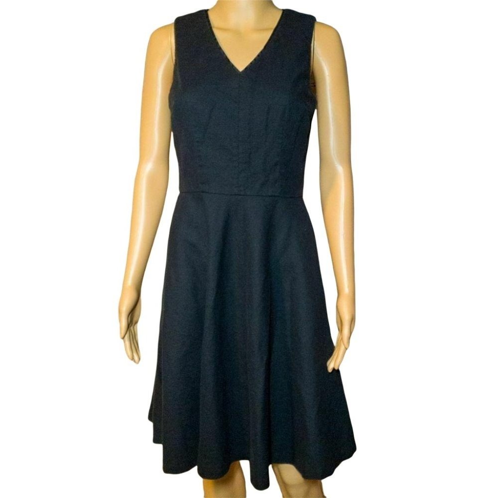 White House Black Market Linen Dress LBD Women's Size 2